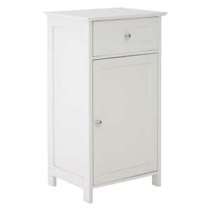 Partland Wooden Floor Standing Bathroom Storage Cabinet In White - UK