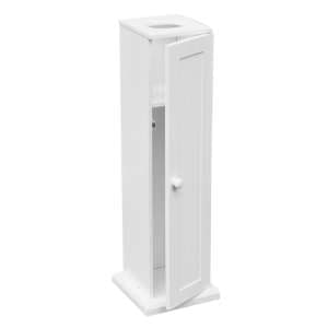 Partland Wooden Toilet Paper Cabinet In White - UK
