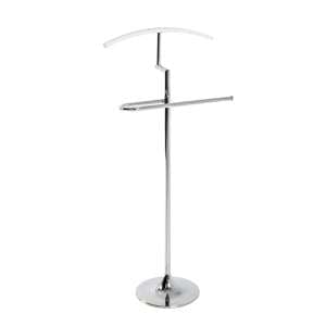 Peninsula Metal Valet Stand In Chrome And White - UK