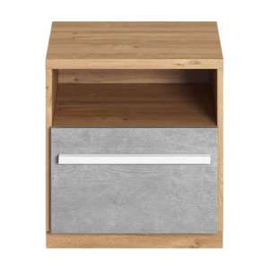 Peoria Kids Bedside Cabinet In White And Concrete Effect - UK
