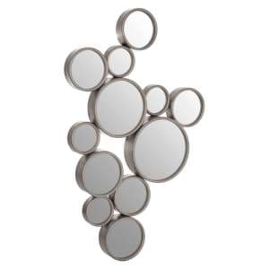 Persacone Large Multi Bubble Design Wall Mirror In Silver Frame - UK
