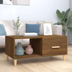 Plano Wooden Coffee Table With 1 Flap In Brown Oak - UK
