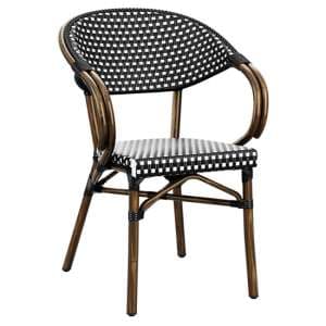 Ponte Outdoor Stacking Armchair In White With Black Weave - UK