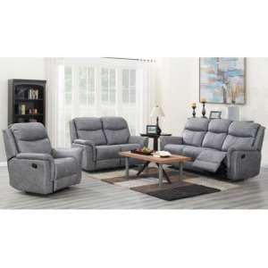 Portland 3 Seater Sofa And 2 Armchairs Suite In Silver Grey - UK