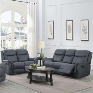 Portland Fabric 3 And 2 Seater Sofa Suite In Slate Grey - UK
