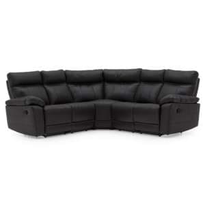 Posit Electric Recliner Leather Corner Sofa In Black - UK