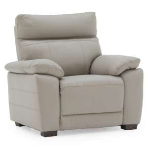 Posit Leather 1 Seater Sofa In Light Grey - UK