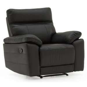 Posit Recliner Leather 1 Seater Sofa In Black - UK