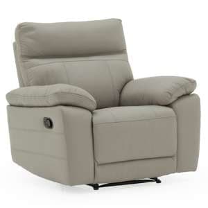 Posit Recliner Leather 1 Seater Sofa In Light Grey - UK