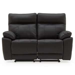 Posit Recliner Leather 2 Seater Sofa In Black - UK
