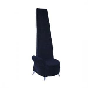 Potenza Novelty Chair In Black Velvet With Chromed Steel Feet - UK