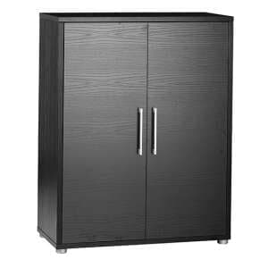 Prax 2 Doors 2 Shelves Office Storage Cabinet In Black - UK
