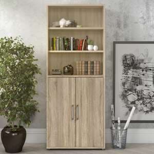 Prax 2 Doors 5 Shelves Office Storage Cabinet In Oak - UK