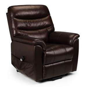 Pacifica Dual Motor Leather Rise And Recline Chair In Brown - UK