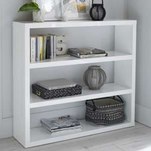 Purer High Gloss Bookcase With 4 Shelves In White - UK