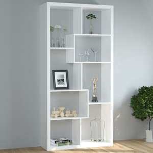 Quinto High Gloss Shelving Unit In White - UK