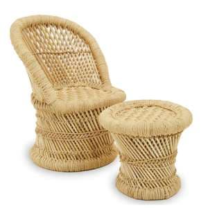 Radford Kids Bamboo Chair And Stool In Natural - UK