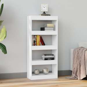 Raivos Wooden Bookshelf And Room Divider In White - UK