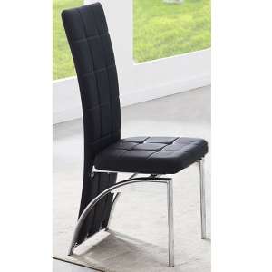 Ravenna Faux Leather Dining Chair In Black With Chrome Legs - UK