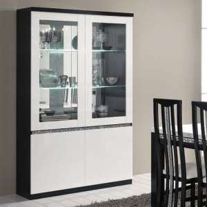 Regal Display Cabinet In Black White Gloss And Cromo Decor LED - UK