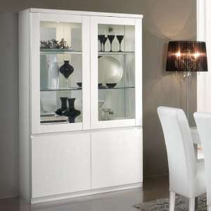 Regal Display Cabinet In White With High Gloss Lacquer And LED - UK