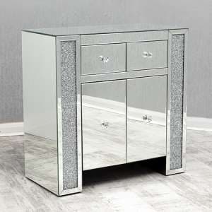Reyn Crushed Glass Sideboard With 2 Doors And 2 Drawers - UK