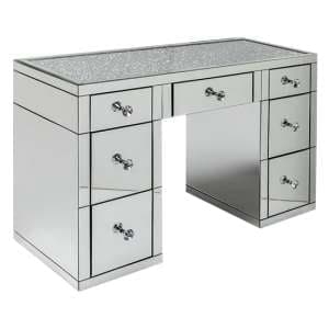 Reyn Crushed Glass Top Dressing Table With 7 Drawers - UK