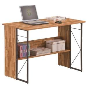 Rhode Wooden Laptop Desk With Grey Steel Frame In Walnut - UK