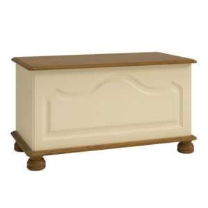 Richland Wooden Blanket Box In Cream And Pine - UK