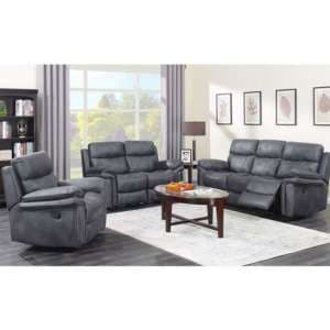 Richmond 3 Seater Sofa And 2 Armchairs Suite In Charcoal Grey - UK