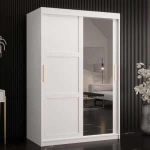 Rieti II Mirrored Wardrobe 2 Sliding Doors 120cm In White - UK