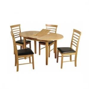 Rivero Extending Dining Table In Light Oak With 4 Chairs - UK