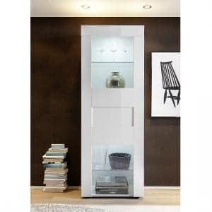 Santino Display Cabinet In White High Gloss With LED - UK