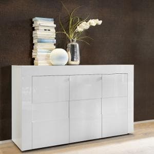 Santino Sideboard In White High Gloss With 3 Doors - UK