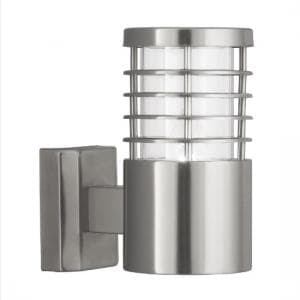 Satin Silver Outdoor Light With Polycarbonate Diffuser - UK