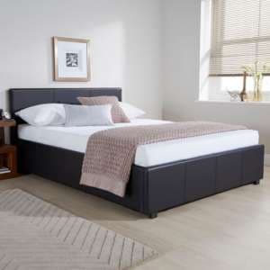 Stilton Faux Leather Double Bed In Black - UK