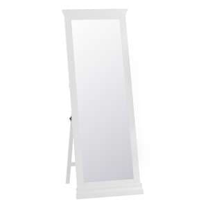 Skokie Wooden Cheval Bedroom Mirror In Classic White - UK