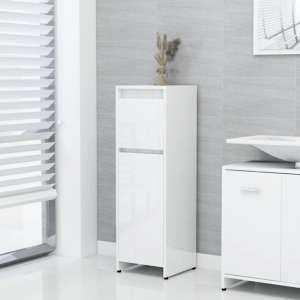 Smyrna Gloss Bathroom Storage Cabinet With 1 Door In White - UK