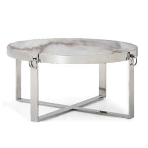 Sophie Marble Coffee Table With Polished Stainless Steel Frame - UK