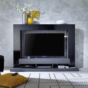 Stamford Entertainment Unit In Black Gloss Fronts With Shelving - UK