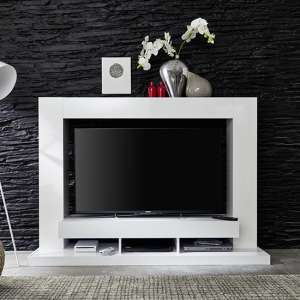 Stamford Entertainment Unit In White Gloss Fronts With Shelving - UK
