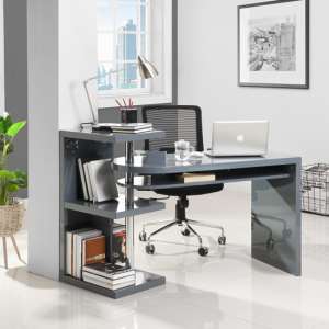 Sydney High Gloss Rotating Home And Office Laptop Desk in Grey - UK