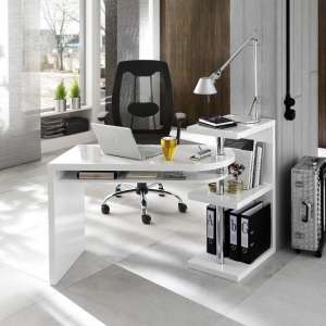 Sydney High Gloss Rotating Home And Office Laptop Desk in White - UK