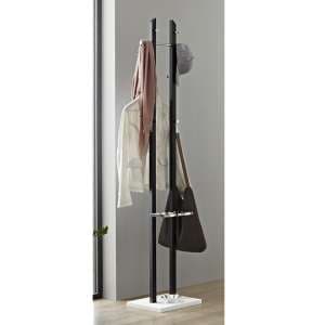 Tahoe Metal Coat Stand With Umbrella Stand In Black And Chrome - UK
