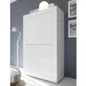 Taylor Storage Cabinet In White High Gloss With 4 Doors - UK