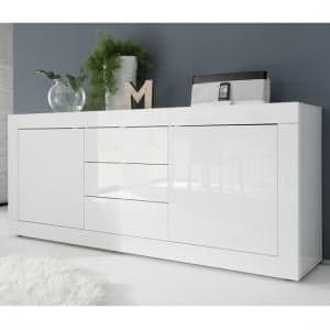 Taylor Modern Sideboard In White High Gloss With 2 Doors - UK
