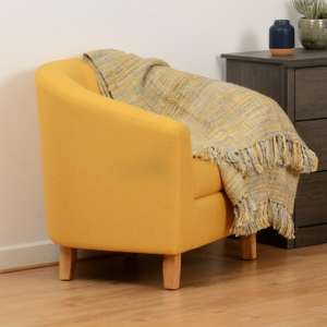 Trinkal Fabric Upholstered Tub Chair In Mustard - UK