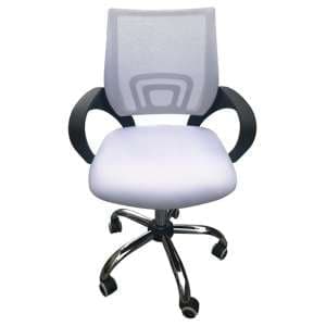 Tenby Fabric Mesh Back Home And Office Chair In White - UK