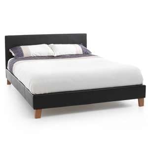 Tivoli Brown Faux Leather Small Double Bed - UK