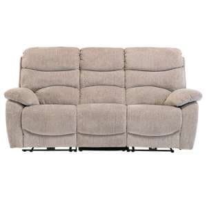 Toccoa Fabric Electric Recliner 3 Seater Sofa In Mink - UK